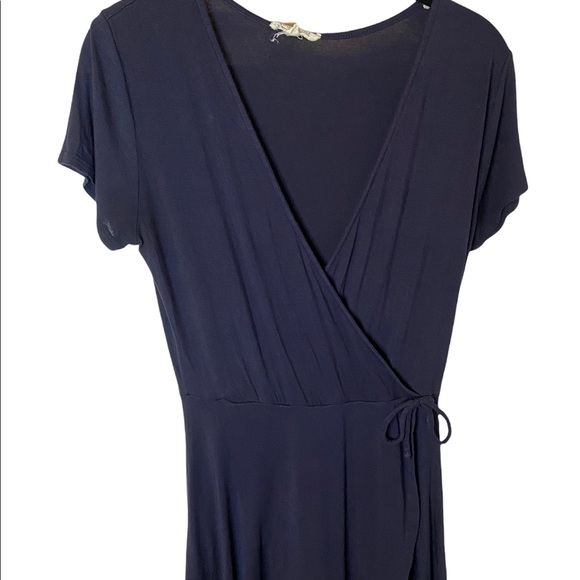 Dolla Coster Navy Blue Wrap Dress With Accentuated Waist Line and Tie. Women’s M - Picture 1 of 8